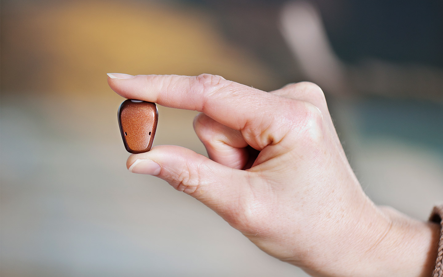 A Baha device is held up