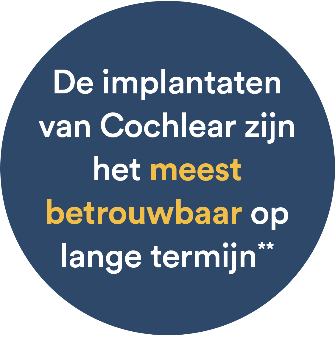 De implantaten van Cochlear zijn het meest betrouwbaar op lange termijn
