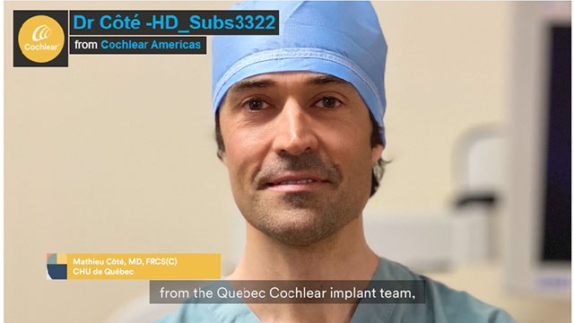 Dr Matthieu Côté, vidéo chirurgicale relative à l’électrode Slim Straight